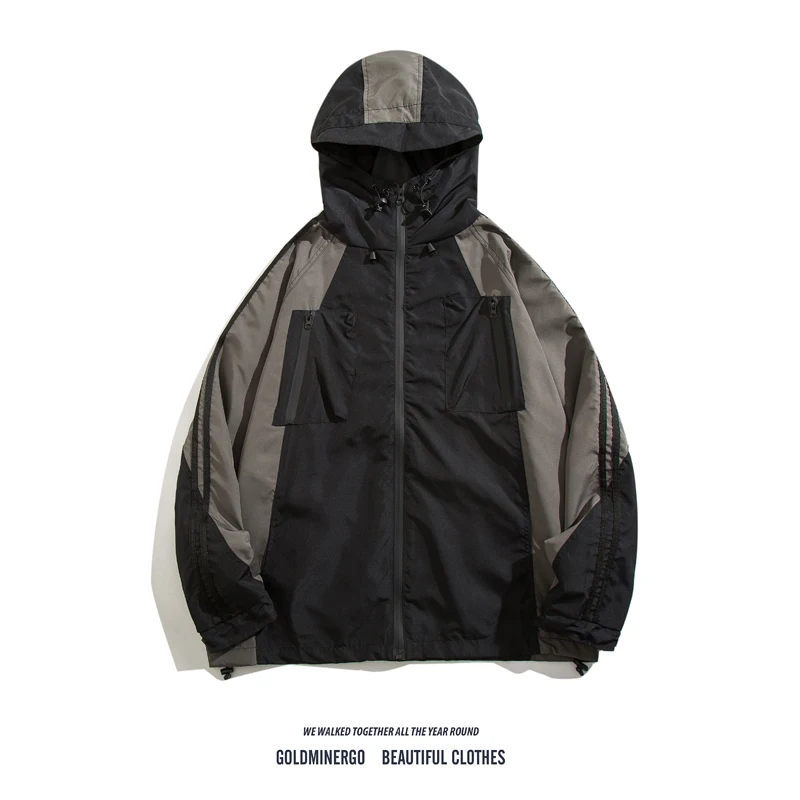 American Sle Spliced Color Blo Outdoor Jaet ex Trendy Vintage Hooded Coat Polyester Fabric Zipper Closure Long Sve
American Sle Spliced Color Blo Outdoor Jaet ex Trendy Vintage Hooded Coat Polyester Fabric Zipper Closure Long Sve