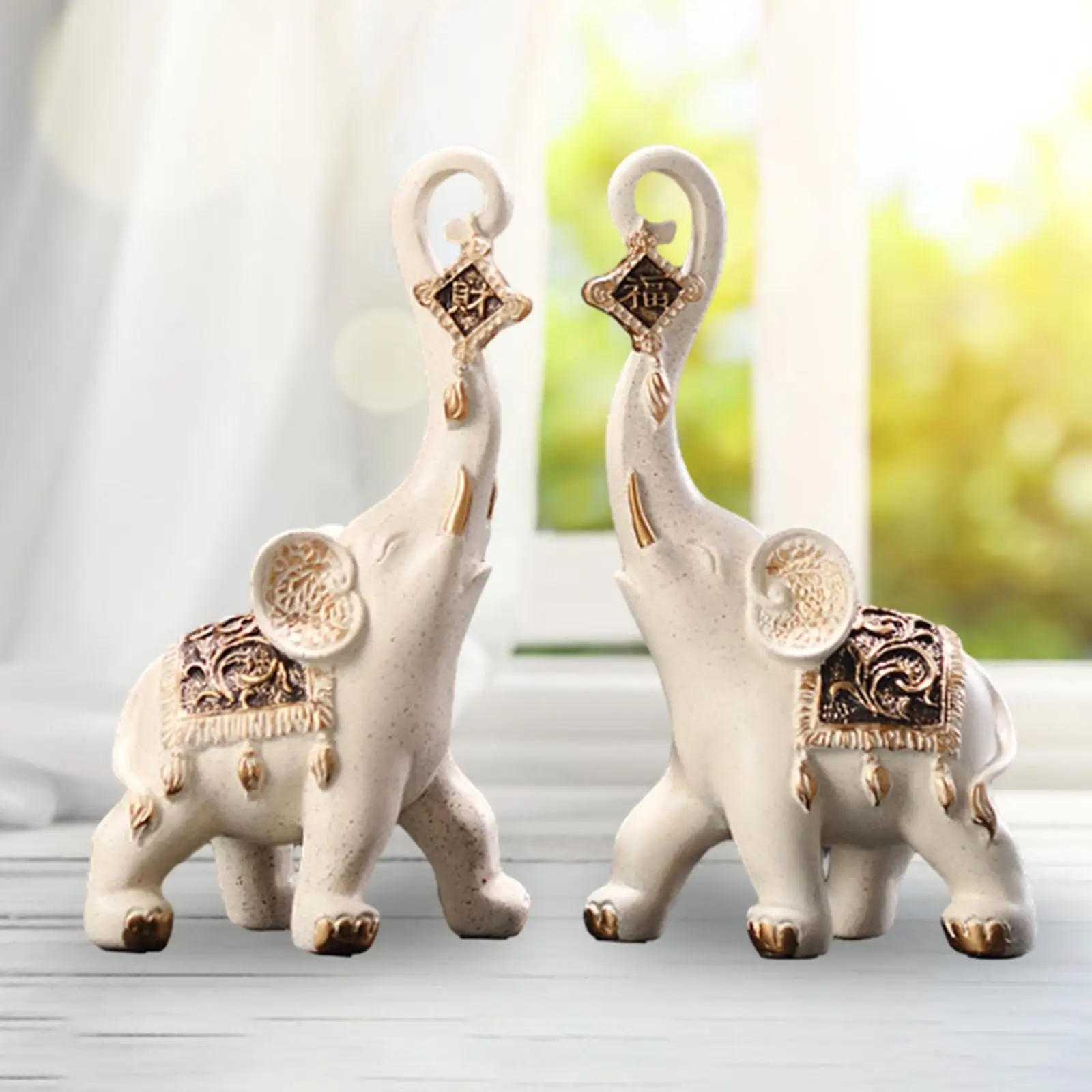 2x Elephant Statues Resin Figurine Collection Animal Sculpture Ornament for Desktop Cabinet Entrance Home Office Decoration
2x Elephant Statues Resin Figurine Collection Animal Sculpture Ornament for Desktop Cabinet Entrance Home Office Decoration
