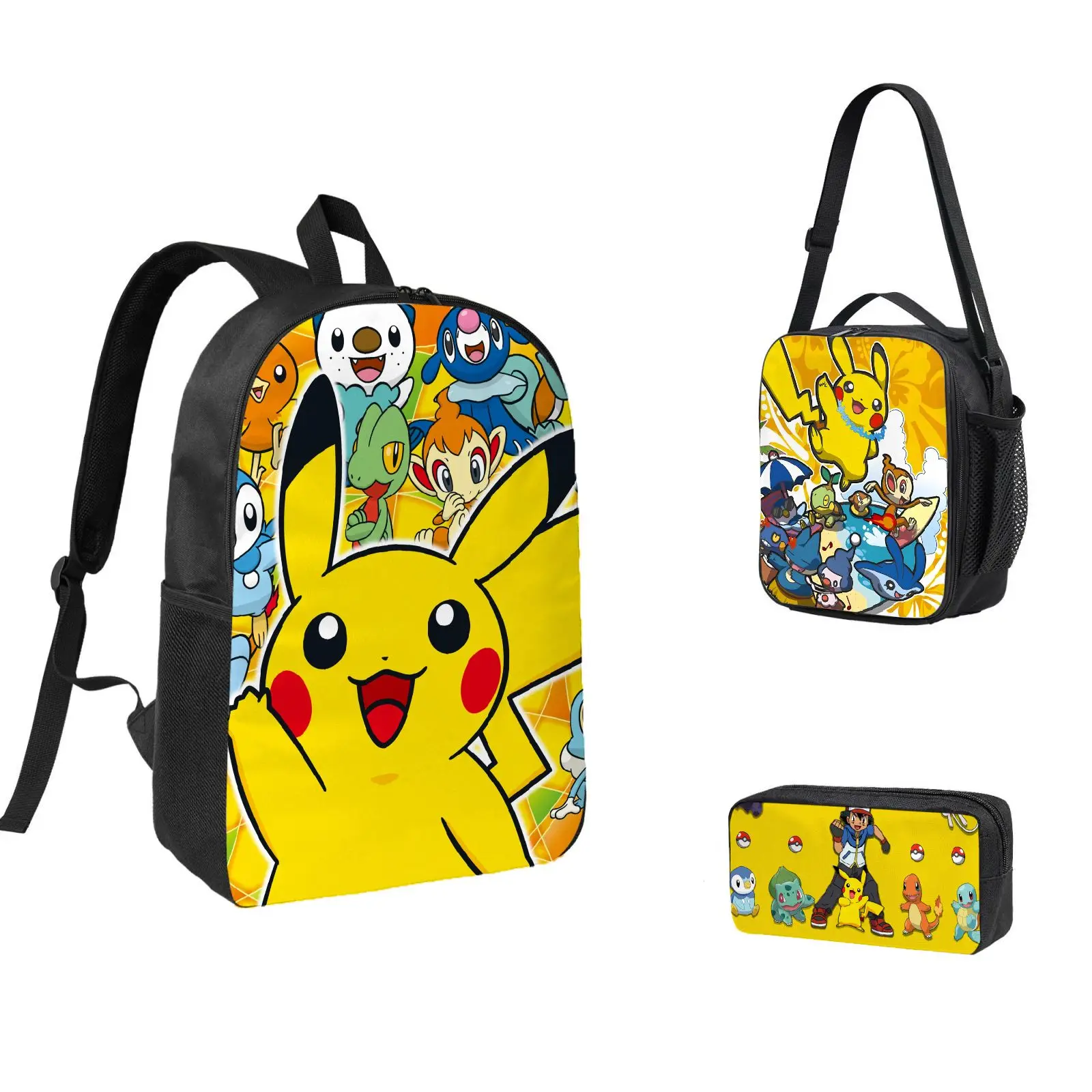3pc Pokémon Pikachu Backpack, Pencil Case, Lunch Bag, High-Quality Cute Casual Shoulder Bag for Everyday Use
3pc Pokémon Pikachu Backpack, Pencil Case, Lunch Bag, High-Quality Cute Casual Shoulder Bag for Everyday Use