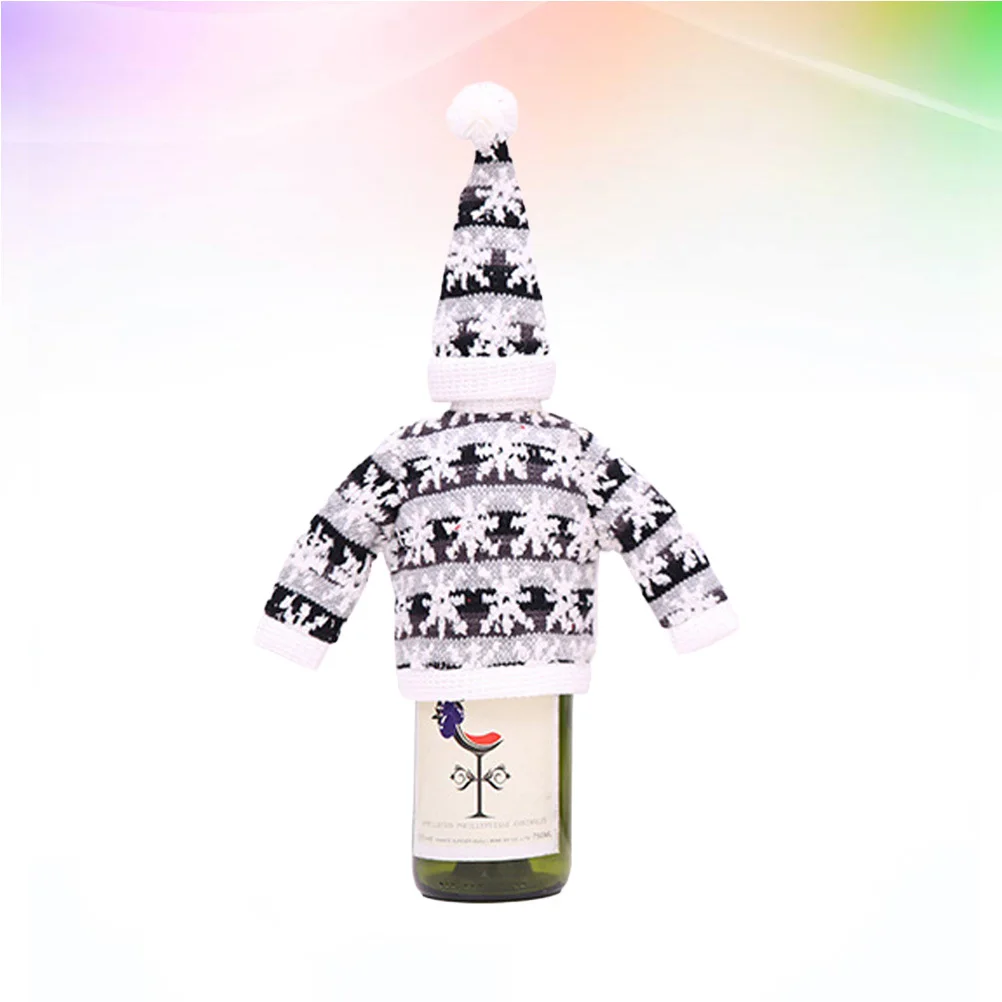 Red Wine Bottle Knitted Cover Christmas Decorations Sweater and Hat Black Grey Snowflake Ideal for Party Wedding Festive
Red Wine Bottle Knitted Cover Christmas Decorations Sweater and Hat Black Grey Snowflake Ideal for Party Wedding Festive