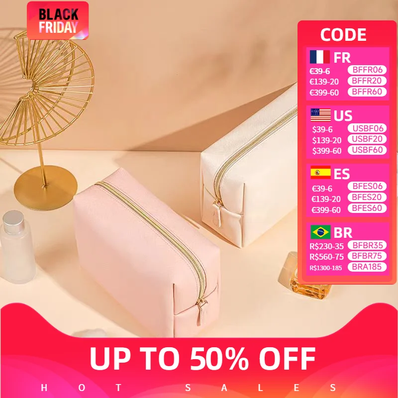 Women Cosmetic Bag Solid Color Waterproof PU Leather Makeup Pouch Travel Portable Wash Toiletry Storage Bag Organizer Purse 2023
Women Cosmetic Bag Solid Color Waterproof PU Leather Makeup Pouch Travel Portable Wash Toiletry Storage Bag Organizer Purse 2023