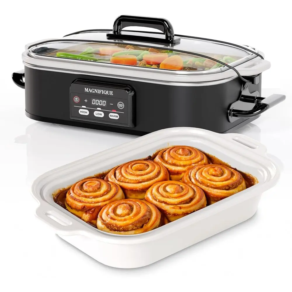 Magniique 4 Quart Casserole Digital Slow Cooker, Premium Ceic Bakeware or Oven, Dishwasher Sae Bg Dish,Black
Magniique 4 Quart Casserole Digital Slow Cooker, Premium Ceic Bakeware or Oven, Dishwasher Sae Bg Dish,Black