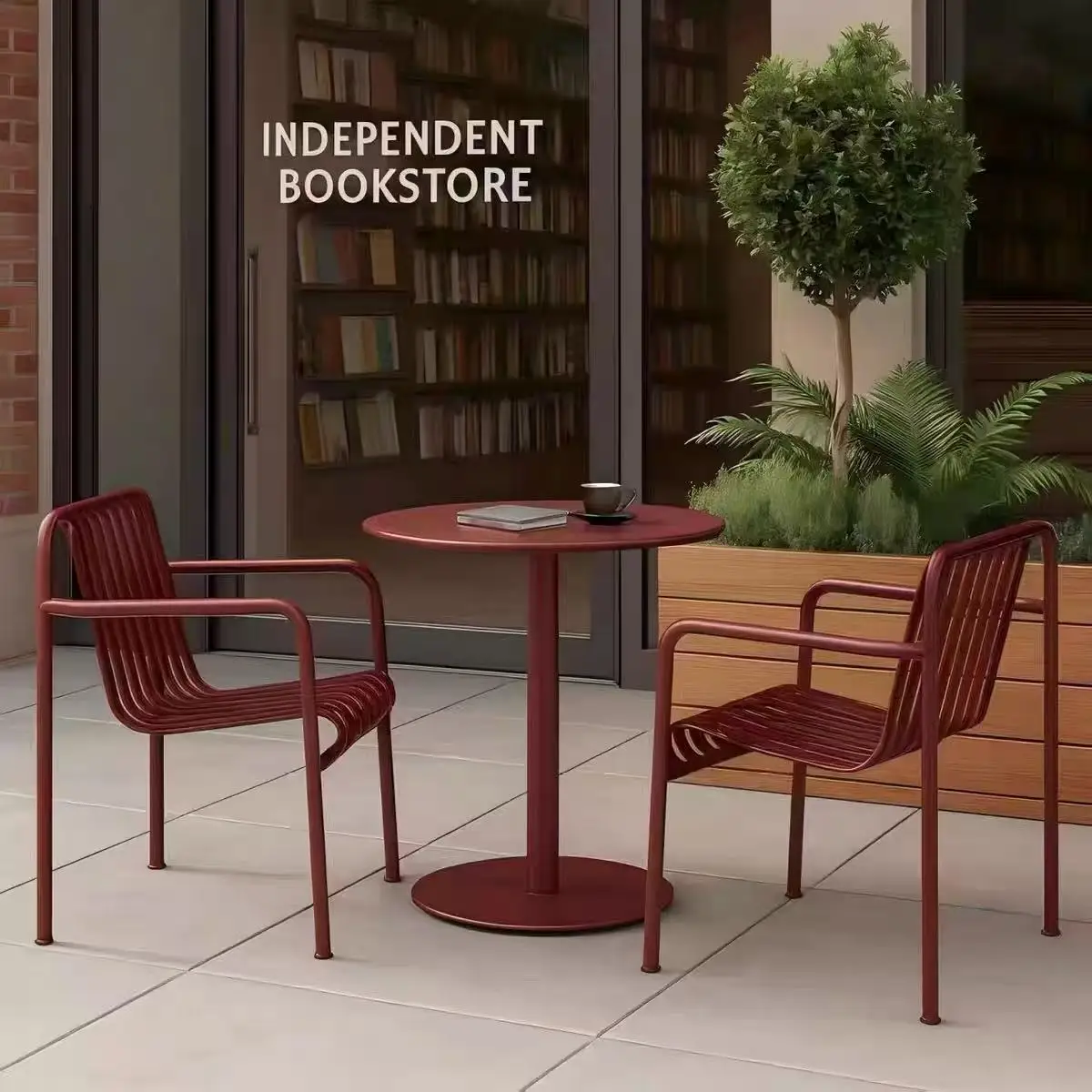 Outdoor waterproof and sunscreen, one table and four chairs combination, outdoor cafe, milk tea shop
Outdoor waterproof and sunscreen, one table and four chairs combination, outdoor cafe, milk tea shop