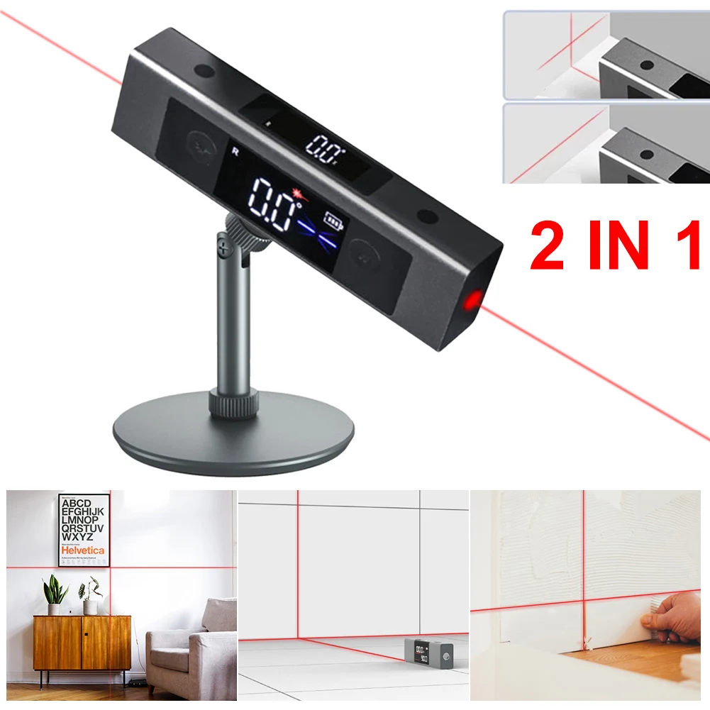 Digital Laser Level Inclinometer Laser Protractor Angle Ruler Dual-Screen Type-C Rechargeable Construction Measurement Tool
Digital Laser Level Inclinometer Laser Protractor Angle Ruler Dual-Screen Type-C Rechargeable Construction Measurement Tool