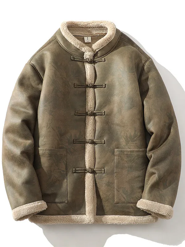 Men's Winter Thiened Cotton Jaet Lamb Velvet Warm Buttoned Fur Inteated Stand Sle Long Sve Coat Chinese Sle
Men's Winter Thiened Cotton Jaet Lamb Velvet Warm Buttoned Fur Inteated Stand Sle Long Sve Coat Chinese Sle