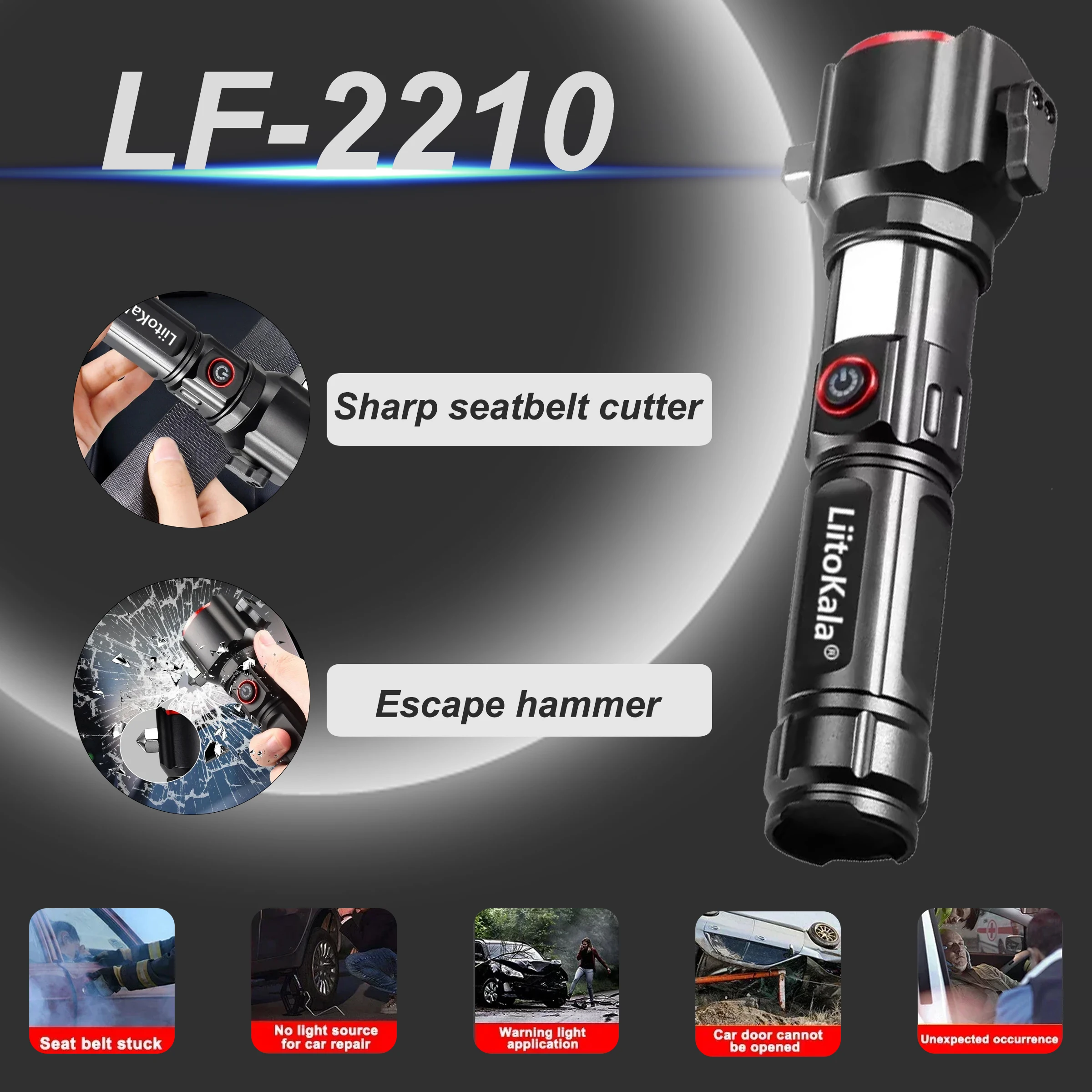 LiitoKala LF-2210 Фонарик с 5 режимами масштабирования Боковые фонари COB Перезаряжаемый через USB Портативный светодиодный фонарик высокой интенсивности
LiitoKala LF-2210 Фонарик с 5 режимами масштабирования Боковые фонари COB Перезаряжаемый через USB Портативный светодиодный фонарик высокой интенсивности