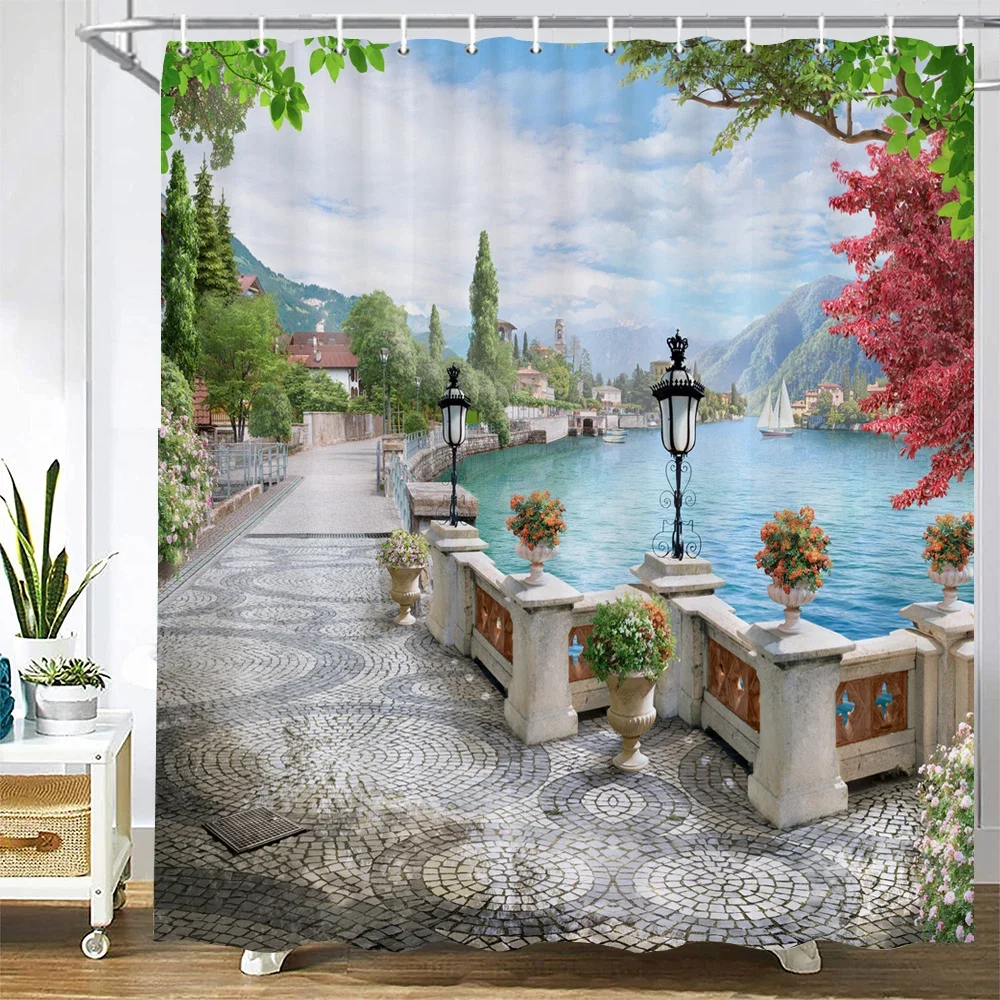 Beautiful Nordic Retro Street 3D Flower Landscape Bathroom Shower Curtain Waterproof Fabric Curtain Home Decor Curtain With hook
Beautiful Nordic Retro Street 3D Flower Landscape Bathroom Shower Curtain Waterproof Fabric Curtain Home Decor Curtain With hook