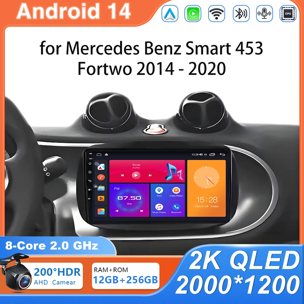 Android 14 Car Radio For Mercedes Smart 453 Fortwo 2014-2020 Autoradio Multimedia Player Navigation Carplay 2Din DVD GPS WIFI BT
Android 14 Car Radio For Mercedes Smart 453 Fortwo 2014-2020 Autoradio Multimedia Player Navigation Carplay 2Din DVD GPS WIFI BT