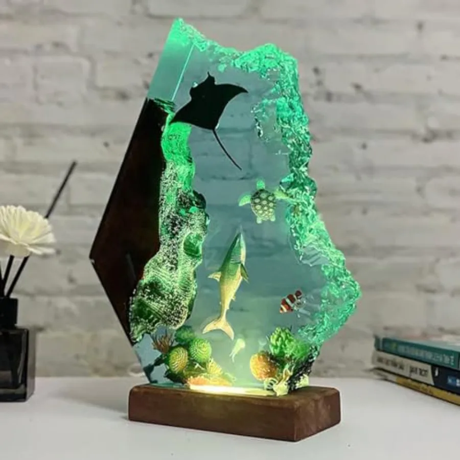 Resin Ocean Lamp, Handmade RGB LED Night Light with Wooden Base, s Decor for Home Office, Gifts for Ocean Lovers, Birhtday Vale
Resin Ocean Lamp, Handmade RGB LED Night Light with Wooden Base, s Decor for Home Office, Gifts for Ocean Lovers, Birhtday Vale