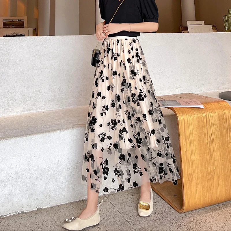 Mesh Floral Skirt For Women Spring Summer High Waist Printed Long Gauze Dress Female Elegant A-line Pleated Midi Skirt Beachwear
Mesh Floral Skirt For Women Spring Summer High Waist Printed Long Gauze Dress Female Elegant A-line Pleated Midi Skirt Beachwear