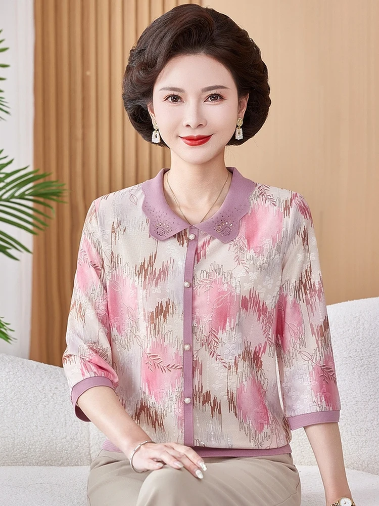 2026 New Mommy Style Knitted Short Sleeve Neck Elastic T-Shirt Lightweight Breathable Easy Clean Large Size Top for Women
2026 New Mommy Style Knitted Short Sleeve Neck Elastic T-Shirt Lightweight Breathable Easy Clean Large Size Top for Women