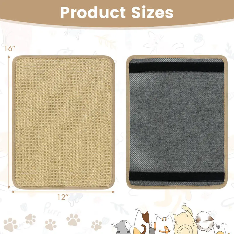 16 x 12 Inch 6-Piece Cat Scratcher Mat Set
16 x 12 Inch 6-Piece Cat Scratcher Mat Set