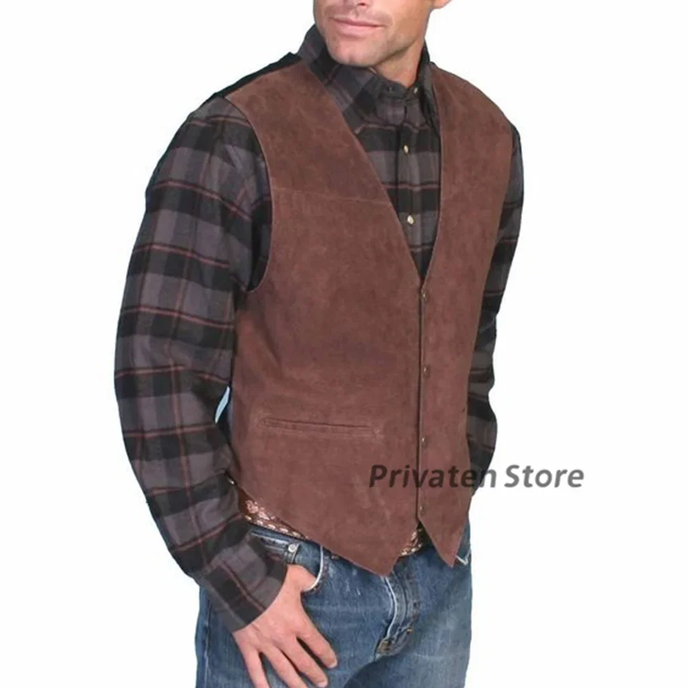 Жилет для мужчин, замшевый однобортный жилет с v-образным вырезом и пуговицами, темно-коричневый, быстрая доставка, винтажный мужской жилет в стиле стимпанк, chaleco hombre
Жилет для мужчин, замшевый однобортный жилет с v-образным вырезом и пуговицами, темно-коричневый, быстрая доставка, винтажный мужской жилет в стиле стимпанк, chaleco hombre
