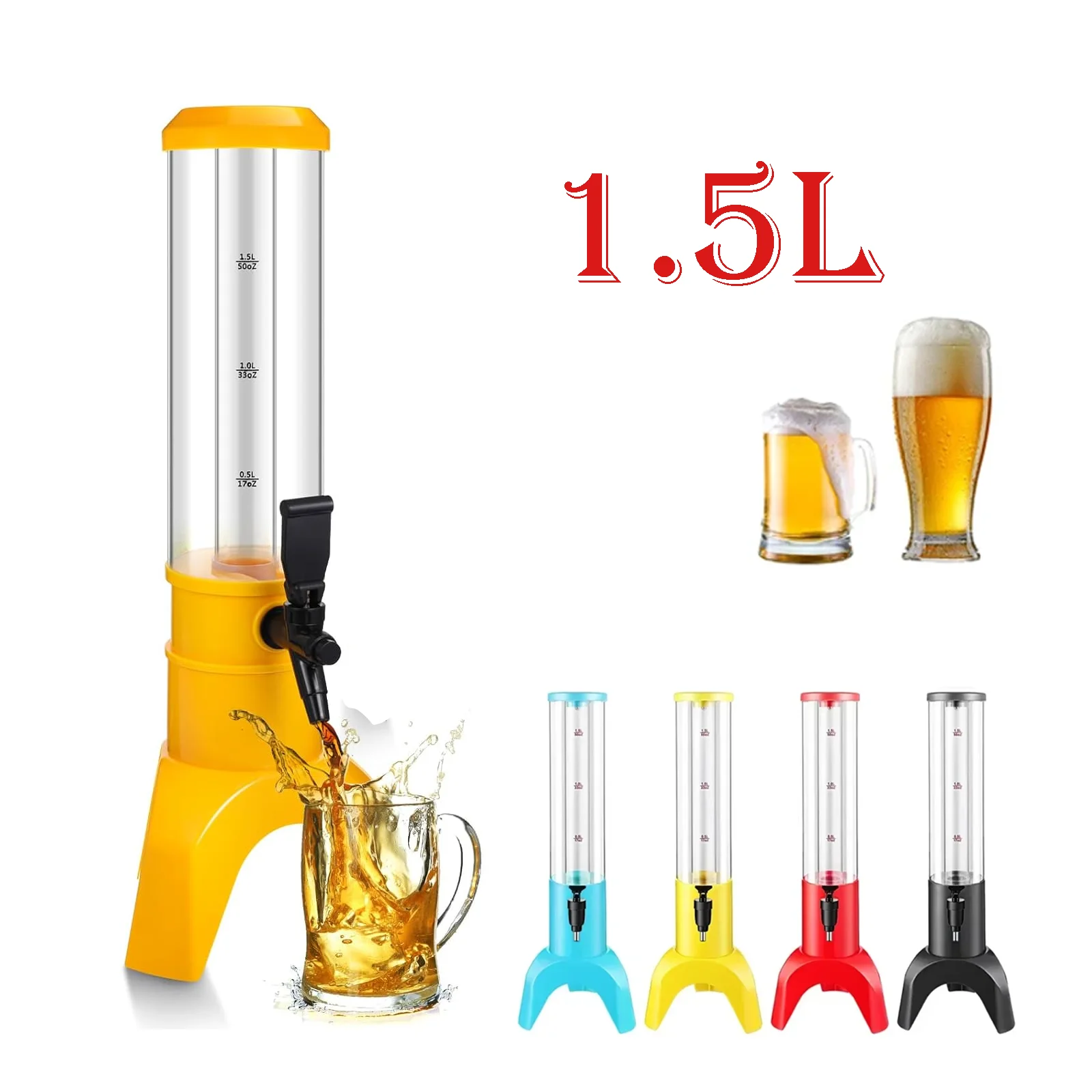 1.5 L Mimosa Tower Dispenser Drinks Tower with Ice Tube Tabletop Beer Dispensers Liquor and Juice for Parties Bar Restaurants
1.5 L Mimosa Tower Dispenser Drinks Tower with Ice Tube Tabletop Beer Dispensers Liquor and Juice for Parties Bar Restaurants