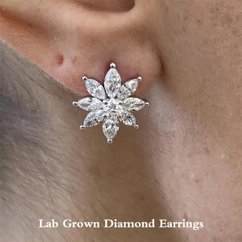 2.15CTW DEF-VS VVS Marquise & Round Cut CVD HPHT Lab Grown Diamond Platinum 950 Stud Earrings Flower Shape Earrings Gift For Her
2.15CTW DEF-VS VVS Marquise & Round Cut CVD HPHT Lab Grown Diamond Platinum 950 Stud Earrings Flower Shape Earrings Gift For Her