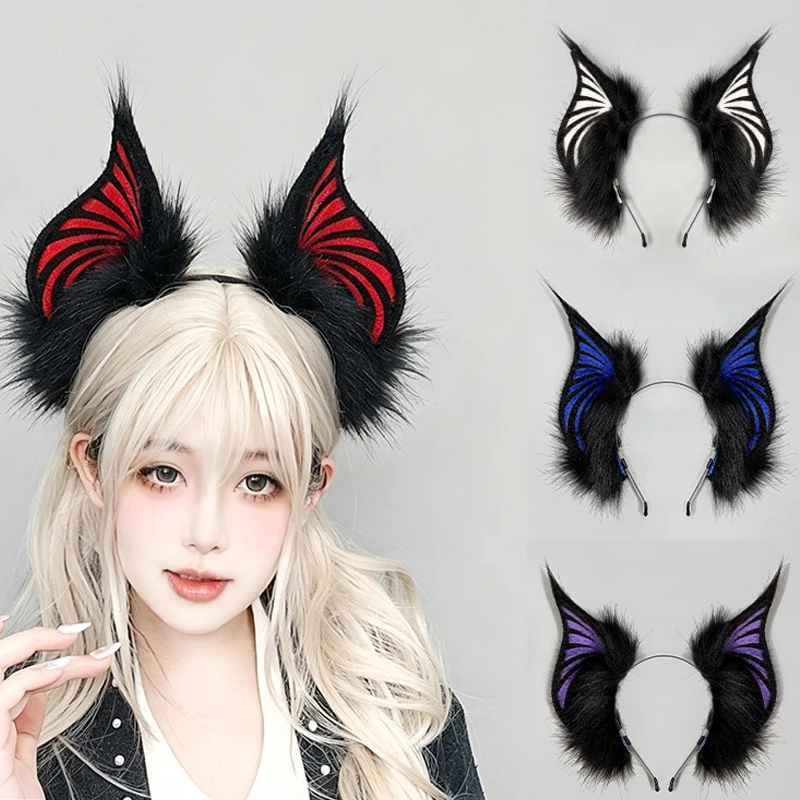 Little Demon Witch Bat Ears Hairbands Faux Furry Fur Headwear Gothic Dark Hair Hoop Halloween Party Comic-Con Cosplay Props
Little Demon Witch Bat Ears Hairbands Faux Furry Fur Headwear Gothic Dark Hair Hoop Halloween Party Comic-Con Cosplay Props