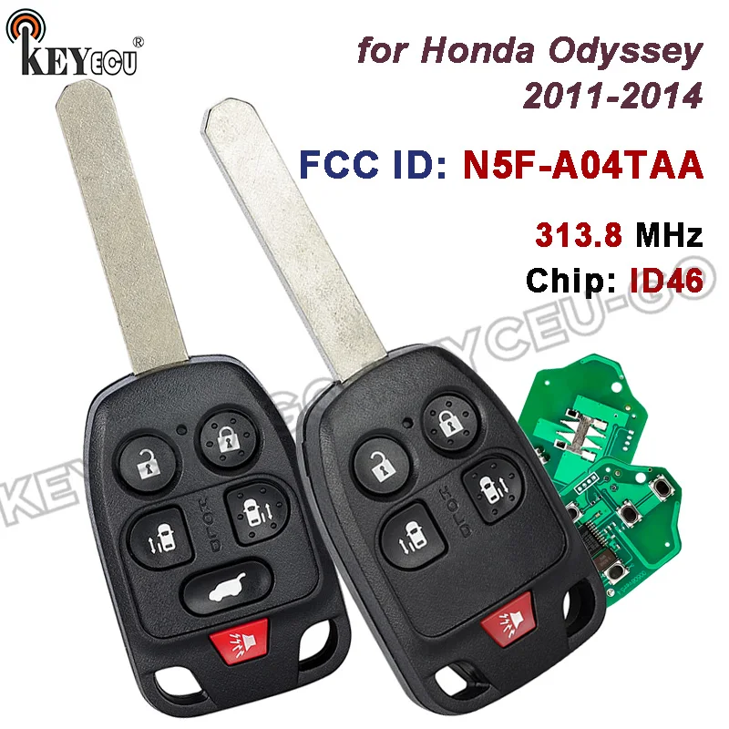 KEYECU 313,8 МГц FCC ID: N5F-A04TAA для Honda Odyssey 2011 2012 2013 2014, дистанционный брелок
KEYECU 313,8 МГц FCC ID: N5F-A04TAA для Honda Odyssey 2011 2012 2013 2014, дистанционный брелок