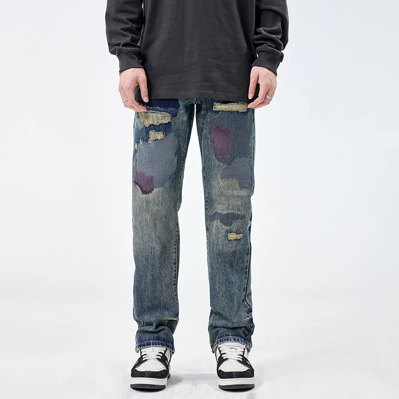 Street Fashion Men Jeans Retro Washed Blue Straight Fit Embroidery Patched Ripped Jeans Men Vintage Designer Loose Denim Pants
Street Fashion Men Jeans Retro Washed Blue Straight Fit Embroidery Patched Ripped Jeans Men Vintage Designer Loose Denim Pants
