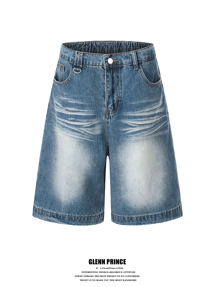 Retro American Washed Blue Jeans Shorts Men's High Street Five Parts Summer Casual Loose Straight Cotton Polyester
Retro American Washed Blue Jeans Shorts Men's High Street Five Parts Summer Casual Loose Straight Cotton Polyester