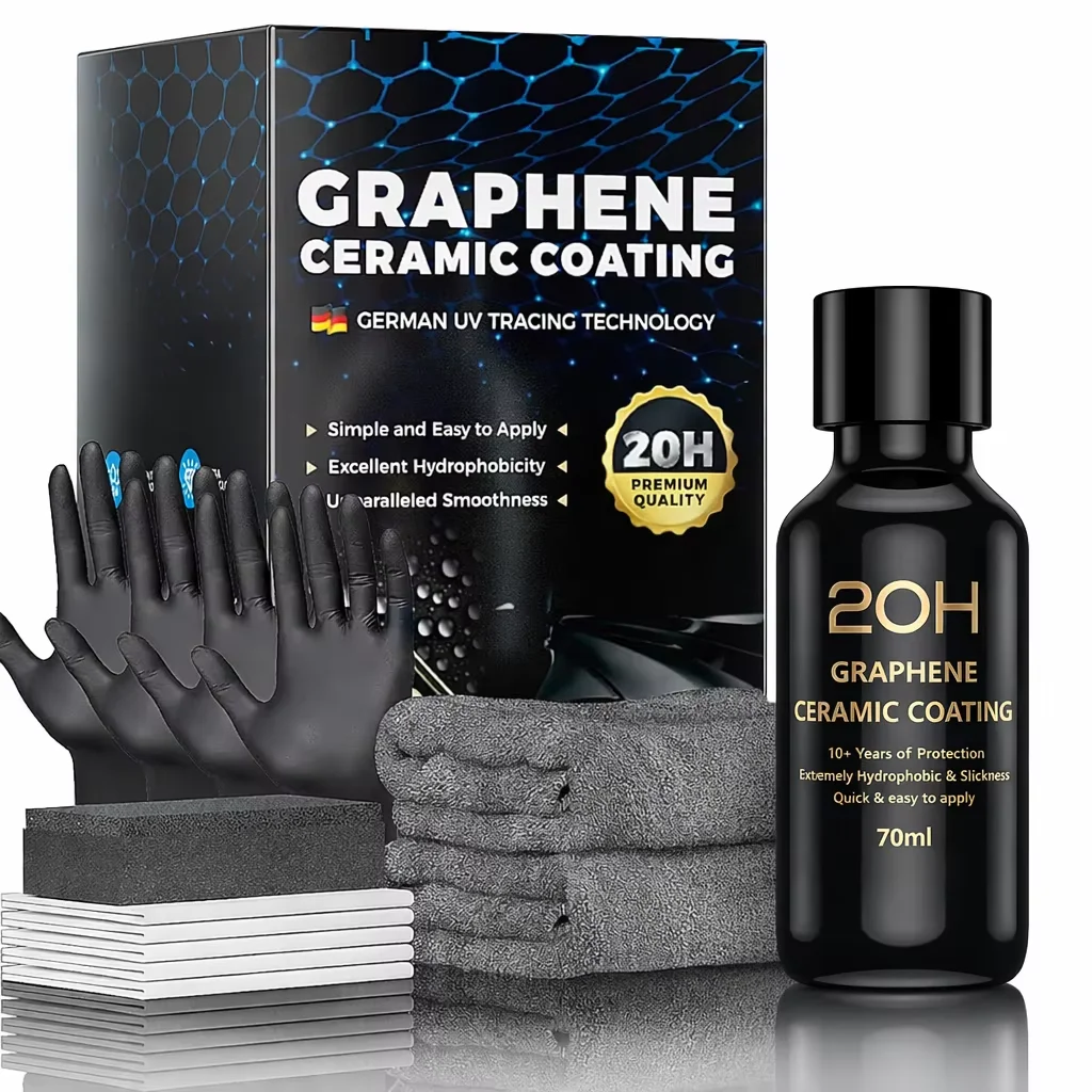 20H Advanced Nano Graphene Ceramic Coating 70ml UV Technology Extremely Hydrophobic Car Ceramic Coating Kit for Auto Detailing
20H Advanced Nano Graphene Ceramic Coating 70ml UV Technology Extremely Hydrophobic Car Ceramic Coating Kit for Auto Detailing