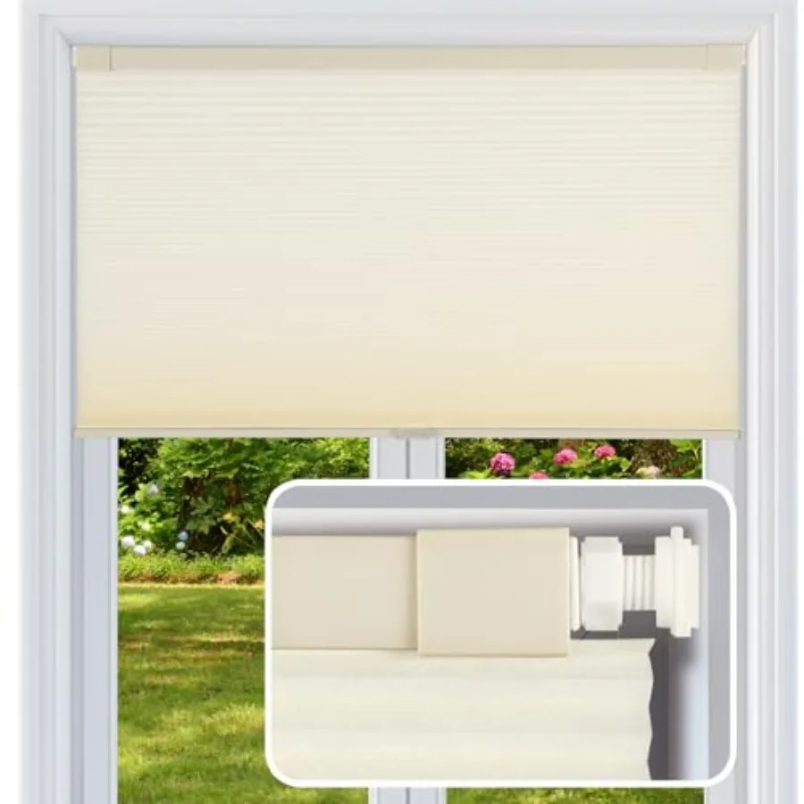 Cordless Cellular Shades, No Drill No Tools Light Filtering Honeycomb Shades, Pleated Blinds for Windows, Easy to Install, Ligh
Cordless Cellular Shades, No Drill No Tools Light Filtering Honeycomb Shades, Pleated Blinds for Windows, Easy to Install, Ligh