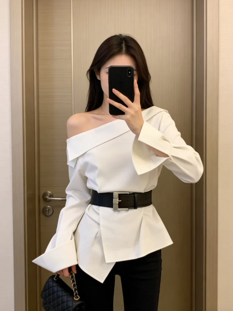 Elegant Sweet Style Shoulder Bared One-Shoulder Shirt Women's Spring High-End Feelings Waist-Cinching Ensemble Fashionable Tw...
Elegant Sweet Style Shoulder Bared One-Shoulder Shirt Women's Spring High-End Feelings Waist-Cinching Ensemble Fashionable Tw...