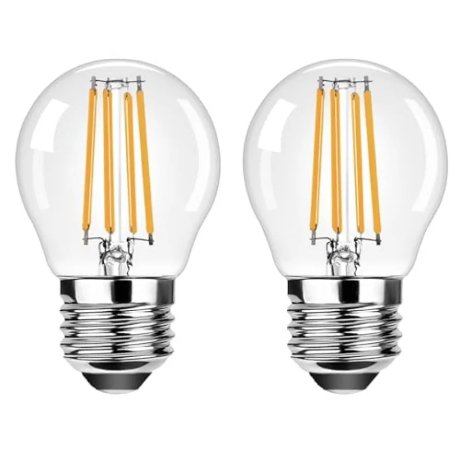 G45 E26 Small Round Edison Light Bulbs 120V 4W 30 Watt Equivalent,Warm White 2200K 300LM Decorative Edison Light Bulb, Glass, N
G45 E26 Small Round Edison Light Bulbs 120V 4W 30 Watt Equivalent,Warm White 2200K 300LM Decorative Edison Light Bulb, Glass, N