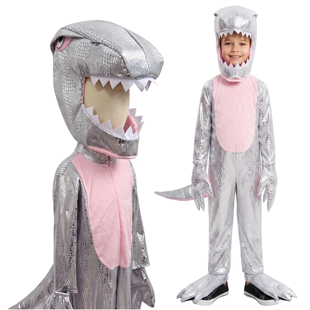 Funny Halloween Cosplay Dinosaur Clothing Silver Pink Costume Jumpsuit Stage Uniform Performance Halloween Carnival Party
Funny Halloween Cosplay Dinosaur Clothing Silver Pink Costume Jumpsuit Stage Uniform Performance Halloween Carnival Party