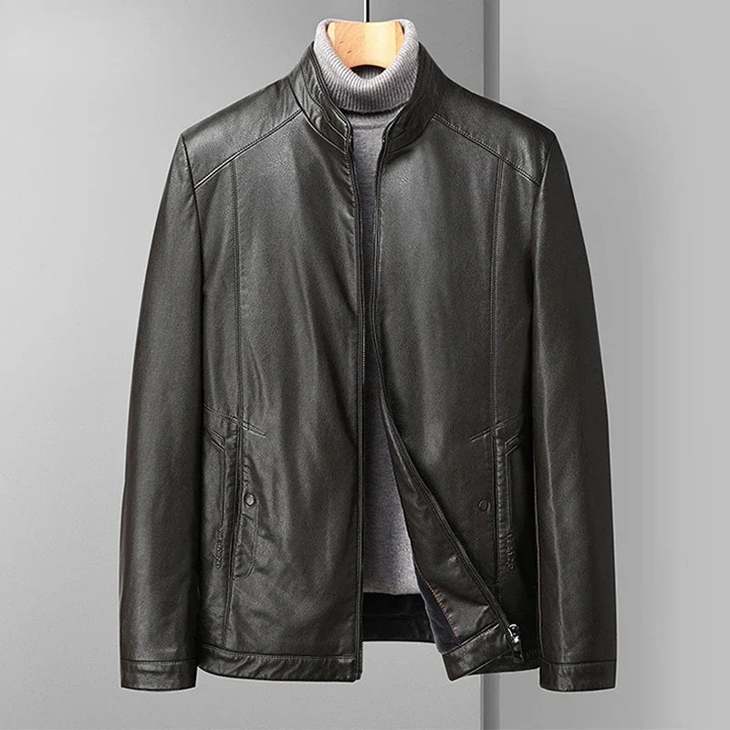 Men PU Leather Jacket Winter Warm Fleece Lining Short Slim Outwear Stand Collar Smart Casual Size M-4XL High Quality
Men PU Leather Jacket Winter Warm Fleece Lining Short Slim Outwear Stand Collar Smart Casual Size M-4XL High Quality