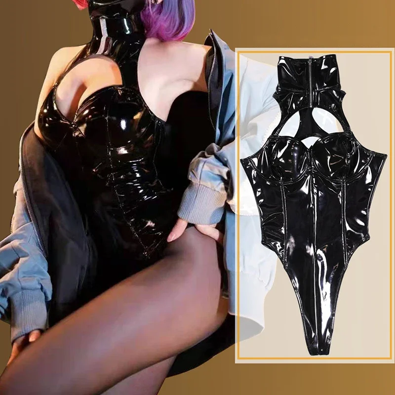 Sexy Exotic Faux Latex Bodysuit Women Bodycon Sleeveless Wet Look Halter PVC Jumpsuit Ladies Clubwear Custom Playsuit
Sexy Exotic Faux Latex Bodysuit Women Bodycon Sleeveless Wet Look Halter PVC Jumpsuit Ladies Clubwear Custom Playsuit