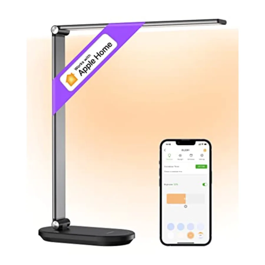 Desk Lamp, LED Eye-Caring Desk Light for Home Office, Compatible with Homekit Alexa Google, Smart Desk Light with Stepless Dimm
Desk Lamp, LED Eye-Caring Desk Light for Home Office, Compatible with Homekit Alexa Google, Smart Desk Light with Stepless Dimm