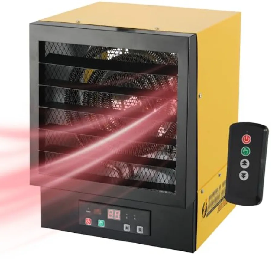 EWH5510 Electric Forced Air Heater with Remote Control 17060 Btu Yellow Large - Ideal for Indoor Garage Workshop and Basement H
EWH5510 Electric Forced Air Heater with Remote Control 17060 Btu Yellow Large - Ideal for Indoor Garage Workshop and Basement H