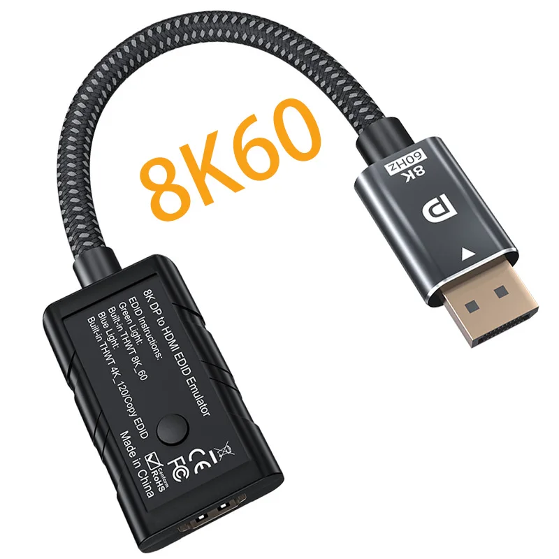 Эмулятор 8K 60 Гц DP в HDMI EDID 4K @ 120 Гц DisplayPort в HDMI Аудио-видео конвертер Поддержка HDR10 Функция физического блокировки экрана
Эмулятор 8K 60 Гц DP в HDMI EDID 4K @ 120 Гц DisplayPort в HDMI Аудио-видео конвертер Поддержка HDR10 Функция физического блокировки экрана