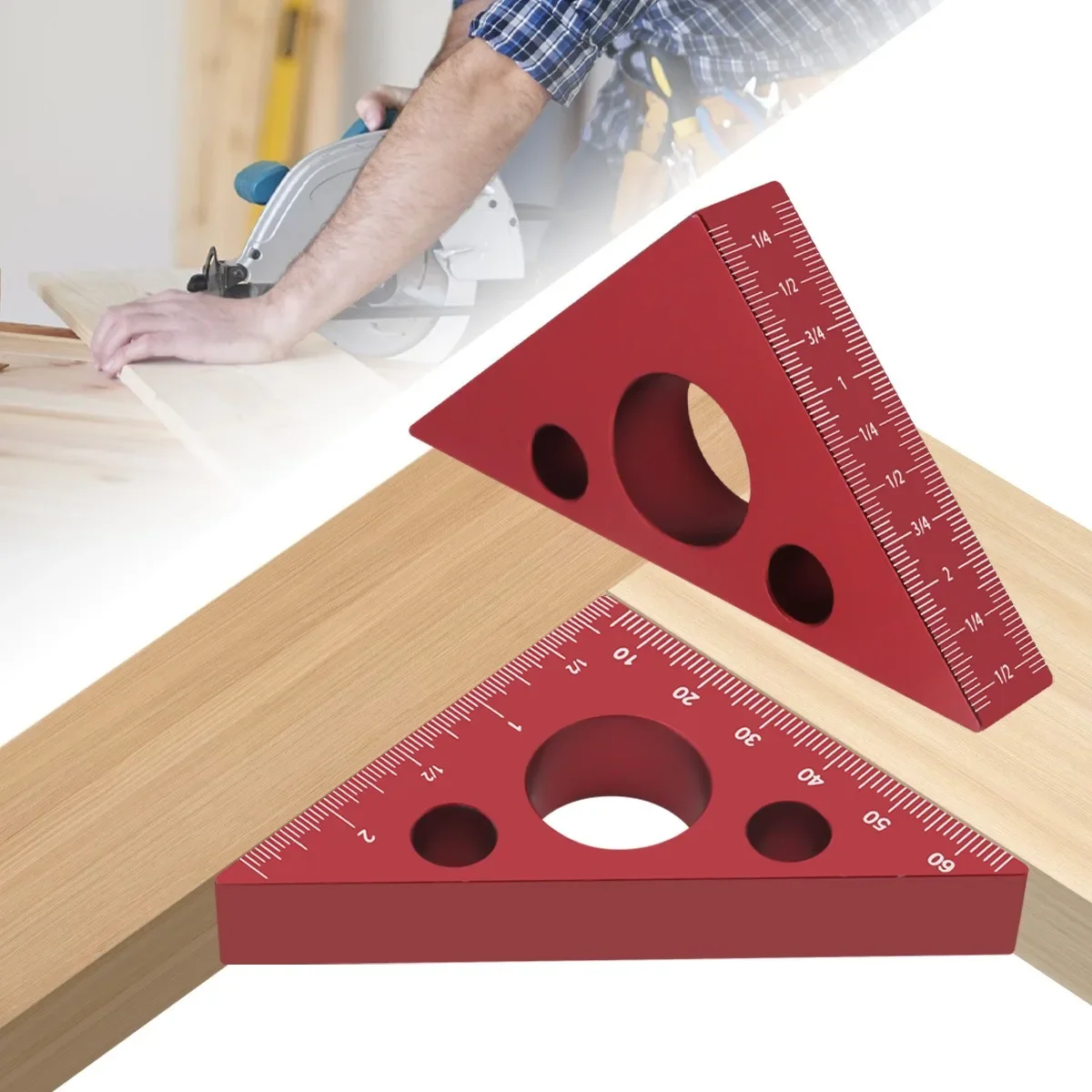 Aluminum Alloy 45 90 Degree Angle Ruler Imperial Metric Scale Woodworking Carpenter Square Measuring Height Gauge DIY Hand Tool
Aluminum Alloy 45 90 Degree Angle Ruler Imperial Metric Scale Woodworking Carpenter Square Measuring Height Gauge DIY Hand Tool