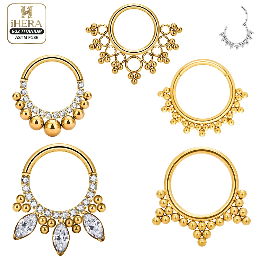 ASTM F136 Titanium Luxury CZ Inlaid Hinged Segment Ring Round Hoop Daith Helix Septum Piercing Jewelry Clicker Nose Ring Set
ASTM F136 Titanium Luxury CZ Inlaid Hinged Segment Ring Round Hoop Daith Helix Septum Piercing Jewelry Clicker Nose Ring Set