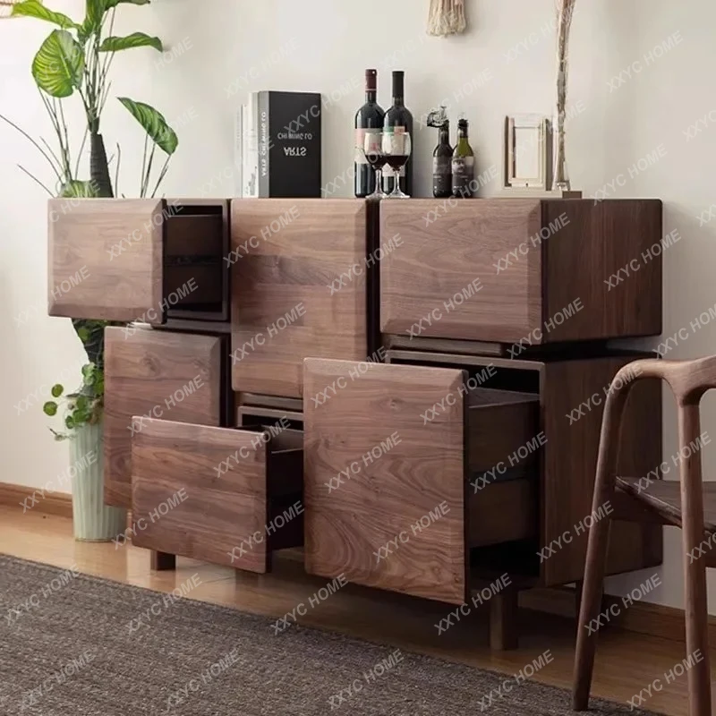 L storage cabinet, modern light luxury Solid wood dining side cabinet, North black walnut six-pump storage
L storage cabinet, modern light luxury Solid wood dining side cabinet, North black walnut six-pump storage