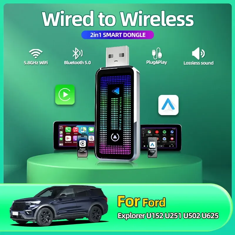 2IN1 Mini Box Wired to Wireless CarPlay and Android Car 5GHz WiFi5 Transmission Speed Plug Play For Ford Explorer U152 U251 U502
2IN1 Mini Box Wired to Wireless CarPlay and Android Car 5GHz WiFi5 Transmission Speed Plug Play For Ford Explorer U152 U251 U502