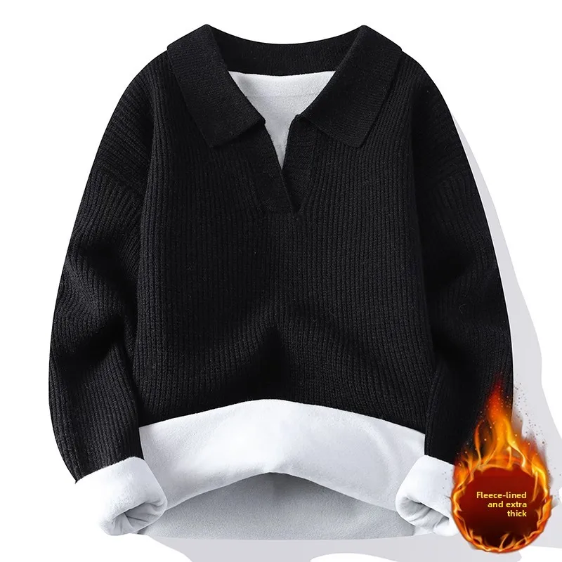 Утепленный вязаный свитер с воротником, повседневный универсальный цельный топ для осени и зимы, мужская модная одежда для отдыха
Утепленный вязаный свитер с воротником, повседневный универсальный цельный топ для осени и зимы, мужская модная одежда для отдыха