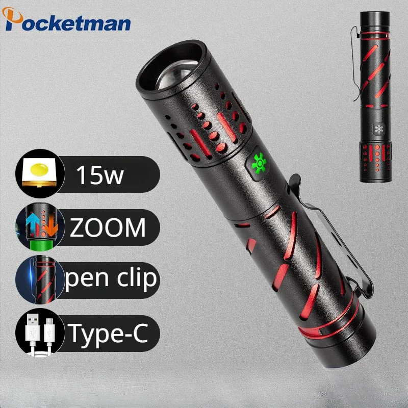 Powerful LED Flashlight with Clip Super Bright Rechargeable Zoomable Torch Aluminum Alloy Outdoor Emergency Light 18650
Powerful LED Flashlight with Clip Super Bright Rechargeable Zoomable Torch Aluminum Alloy Outdoor Emergency Light 18650