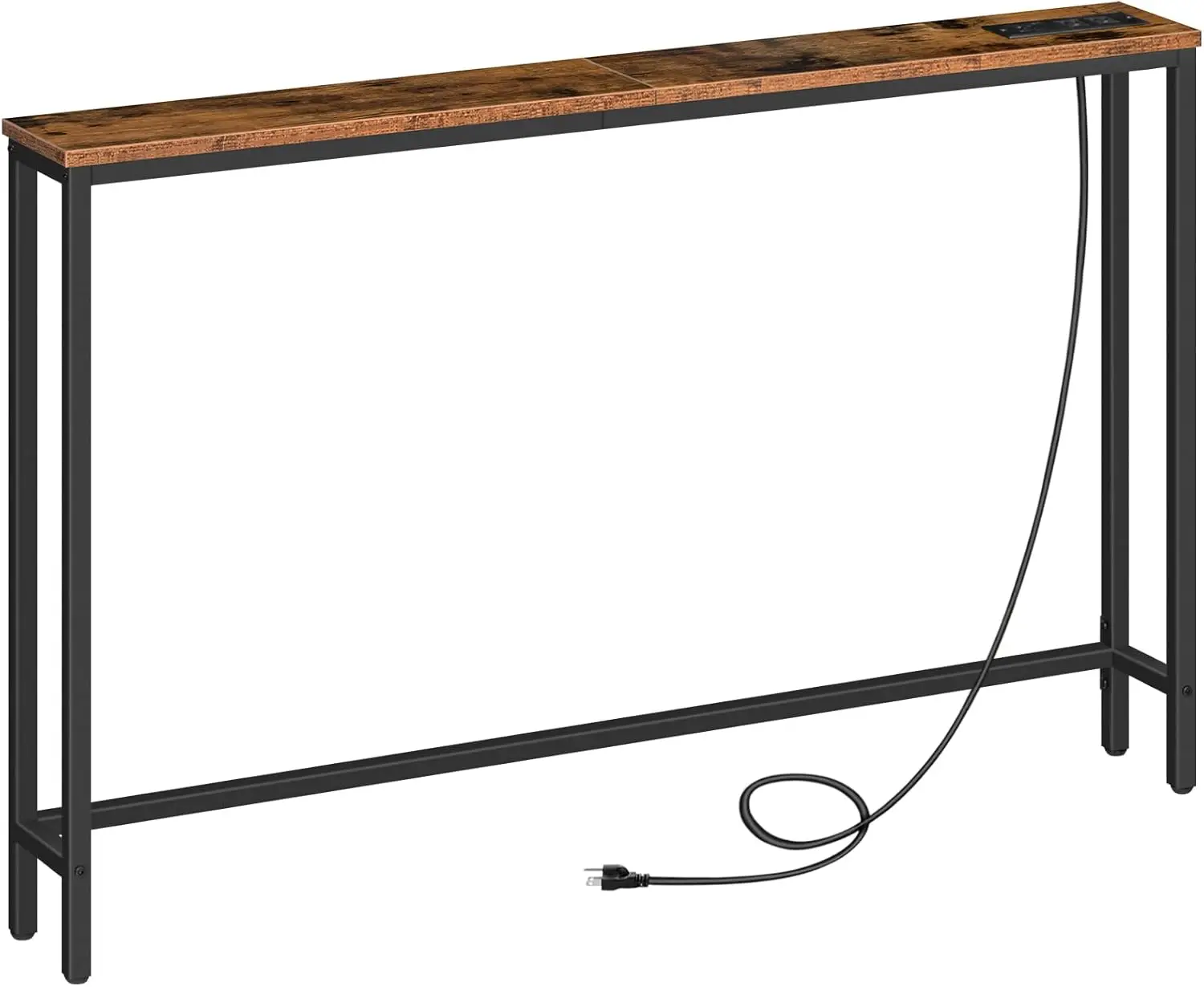 47.2" Narrow Console Table with Power Outlet, Slim Sofa Side Table for Living Room, Hallway, Rustic Brown
47.2" Narrow Console Table with Power Outlet, Slim Sofa Side Table for Living Room, Hallway, Rustic Brown