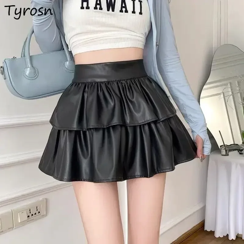 PU Skirts Women Sweet Empire All-match Folds Casual Mini Ladies Summer Ulzzang Fashion Elegant Minimalist Pure Ball Gown Faldas
PU Skirts Women Sweet Empire All-match Folds Casual Mini Ladies Summer Ulzzang Fashion Elegant Minimalist Pure Ball Gown Faldas