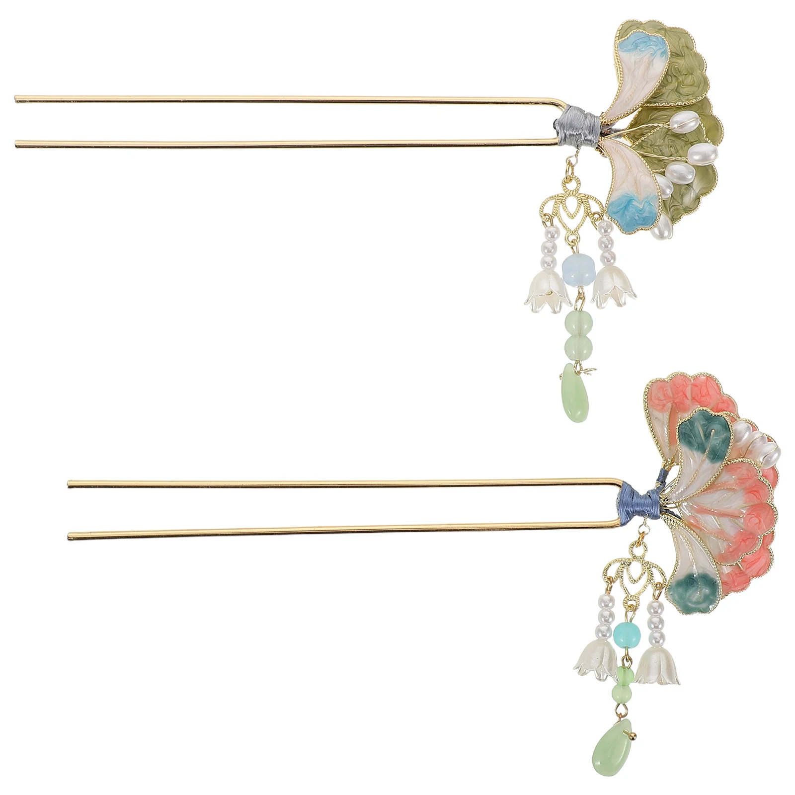 2pcs Elegant Enamel Hairpins Traditional Chinese Metal Accessories Retro Floral Tassel U-Shaped Hairpin for Women for Hairstyle
2pcs Elegant Enamel Hairpins Traditional Chinese Metal Accessories Retro Floral Tassel U-Shaped Hairpin for Women for Hairstyle