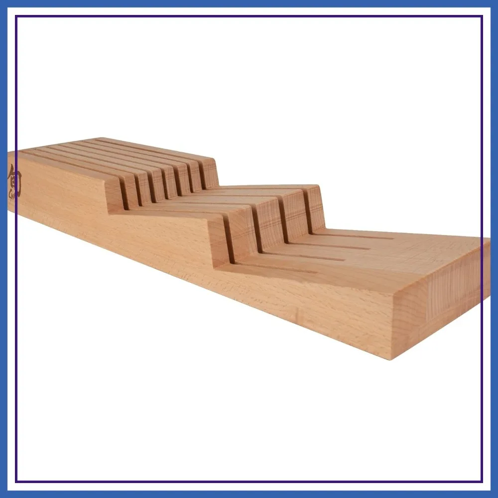 Shun Drawer Knife Tray, 7 Slot Wooden Knife Holder, Genuine Beechwood, Kitchen Storage for Professional and Home Chefs
Shun Drawer Knife Tray, 7 Slot Wooden Knife Holder, Genuine Beechwood, Kitchen Storage for Professional and Home Chefs