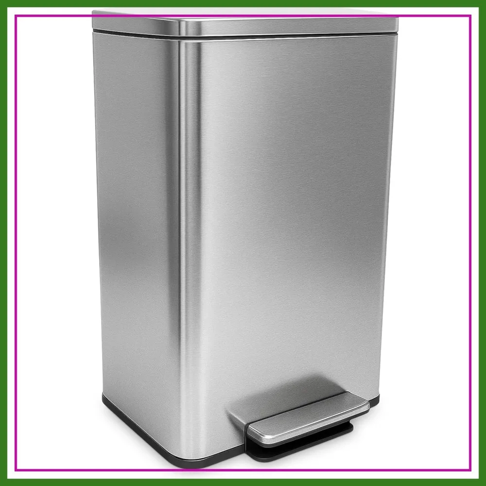 50L / 13.2 Gal Soft-Close Trash Can with Foot Pedal, Smudge Resistant Stainless Steel
50L / 13.2 Gal Soft-Close Trash Can with Foot Pedal, Smudge Resistant Stainless Steel