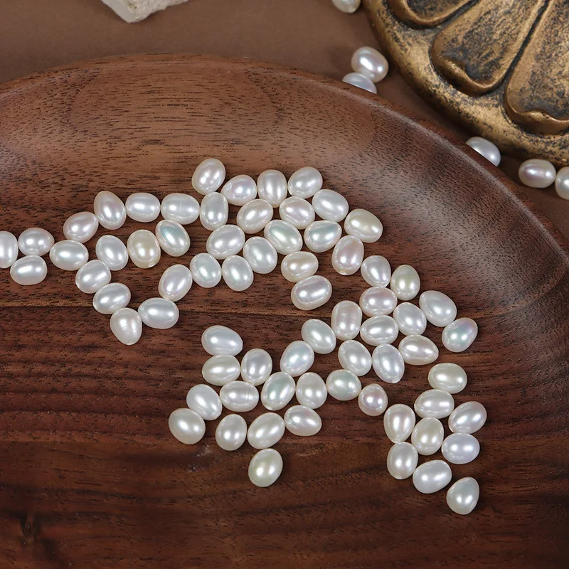 white 5mm half-hole rice shape natural freshwater pearl loose beads DIY handmade jewelry making
white 5mm half-hole rice shape natural freshwater pearl loose beads DIY handmade jewelry making