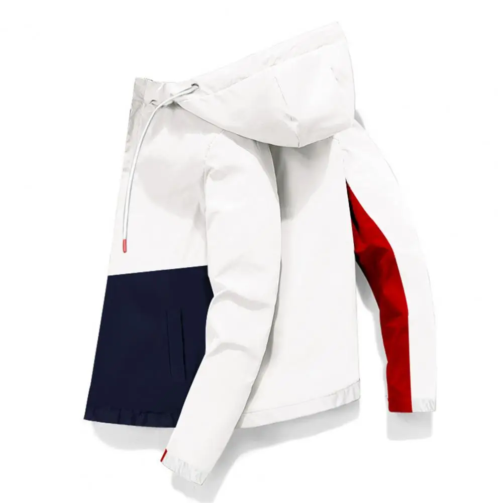 Hooded Coat Stylish Men's Hooded Jacket with Patchwork Design Long Sleeve Zipper Placket for Spring Autumn Streetwear Hooded
Hooded Coat Stylish Men's Hooded Jacket with Patchwork Design Long Sleeve Zipper Placket for Spring Autumn Streetwear Hooded