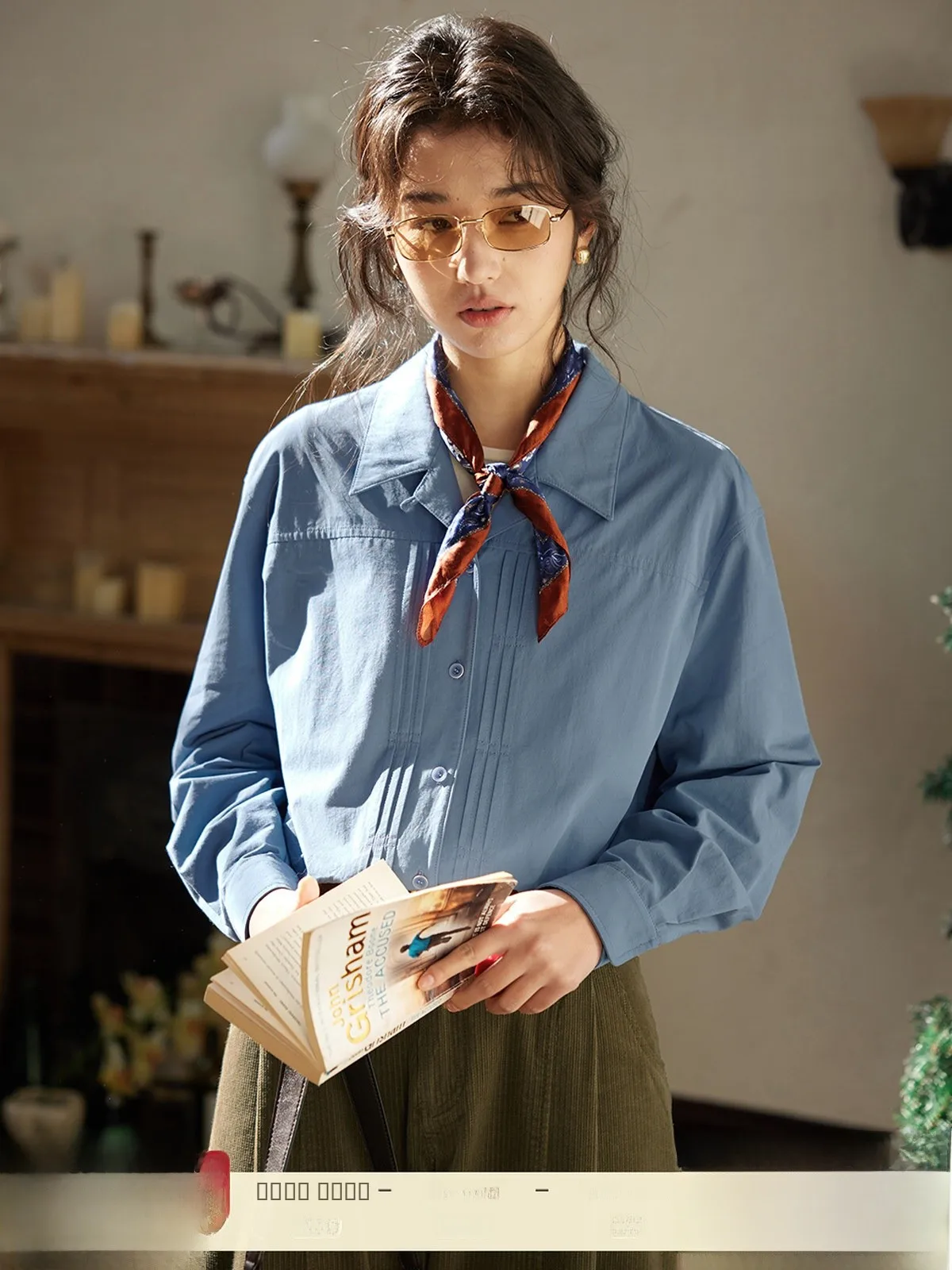 Solighter Vintage Cuban Collar Long Sve irt Women's New Spring Cotton Casual Sle Loose Fit Color Button up
Solighter Vintage Cuban Collar Long Sve irt Women's New Spring Cotton Casual Sle Loose Fit Color Button up