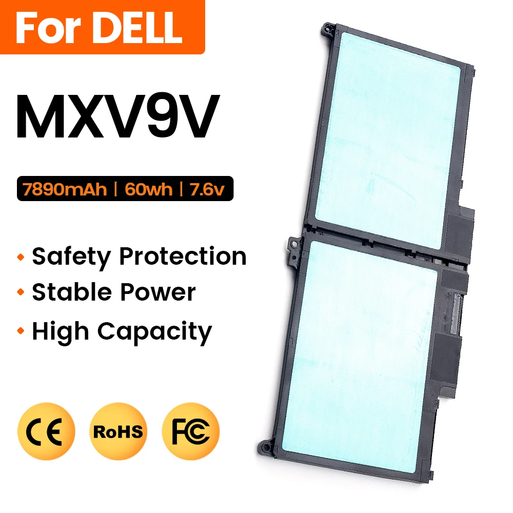 MXV9V 60Wh Battery for Dell Latitude 14 7400 13 7300 7400 5300 5310 inspiron 7306 2-in-1 Series New Laptop Battery Free Tools
MXV9V 60Wh Battery for Dell Latitude 14 7400 13 7300 7400 5300 5310 inspiron 7306 2-in-1 Series New Laptop Battery Free Tools