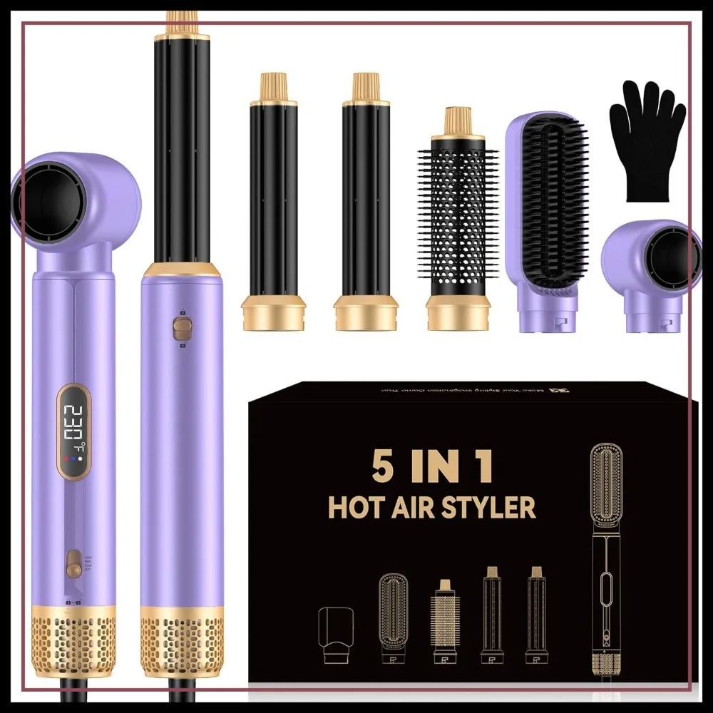 5 in 1 Blow Dryer Brush with LCD Display, Hair Styler for Curl, Straight, Dry & Smooth, 100-120V
5 in 1 Blow Dryer Brush with LCD Display, Hair Styler for Curl, Straight, Dry & Smooth, 100-120V