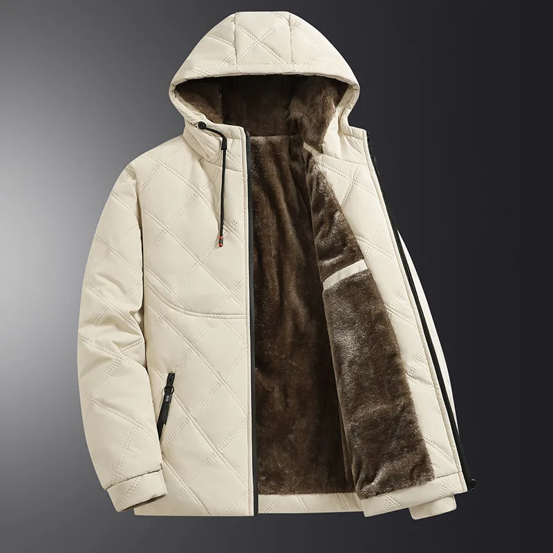 Men's Quilted Winter Jacket Hooded Sherpa Lined Parka Coat Oversized Windproof Cotton Padded Coat Sleeve Patch Zippered Pockets
Men's Quilted Winter Jacket Hooded Sherpa Lined Parka Coat Oversized Windproof Cotton Padded Coat Sleeve Patch Zippered Pockets